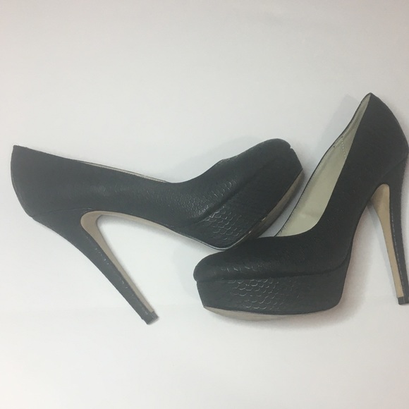 Aldo Black Snake Skin Pump 6.5 - Picture 1 of 8